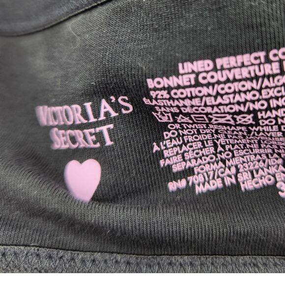 Victoria’s Secret Lined Perfect Coverage Padded Bra – Black Size 38D - Picture 3 of 6